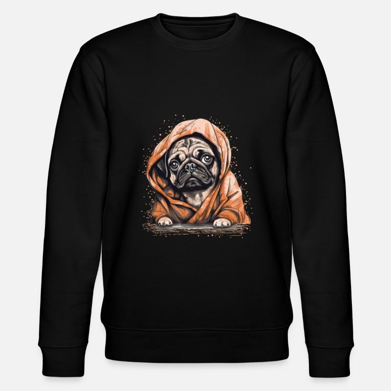 Petit chien carlin mignon - Sweat bio CHANGER Stanley/Stella Unisexe - noir