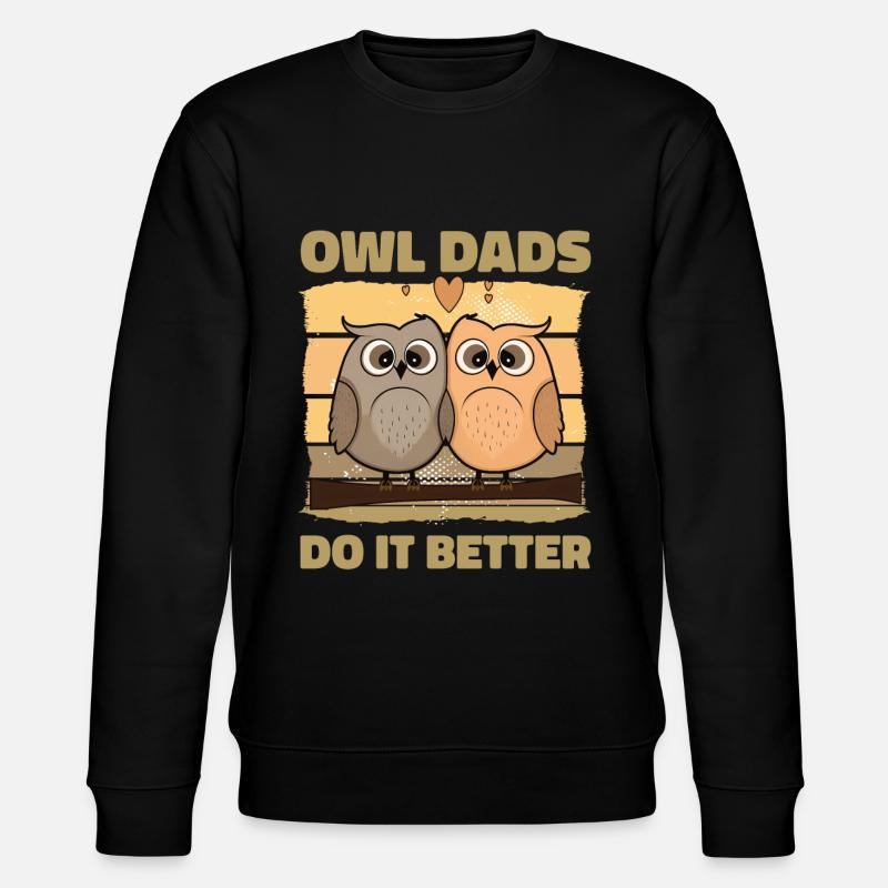 Owl Dads Do It Better - Stanley/Stella Unisex Bio-Sweatshirt CHANGER  - Schwarz