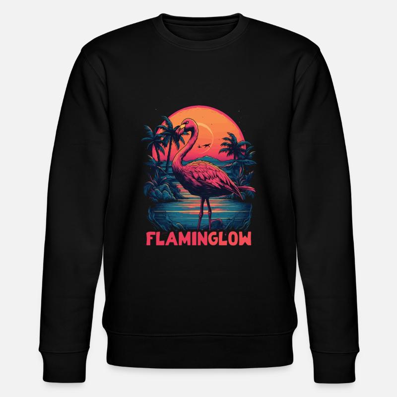 Flaminglow Flamingo Design - Stanley/Stella Unisex Bio-Sweatshirt CHANGER  - Schwarz