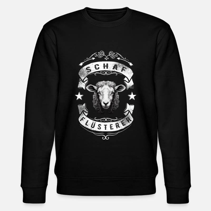 Schafflüsterer - Schaf Silhouette - Stanley/Stella Unisex Bio-Sweatshirt CHANGER - Schwarz
