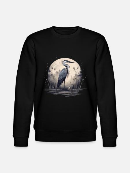 Majestic grey heron - Stanley/Stella CHANGER Unisex Organic Sweatshirt - black