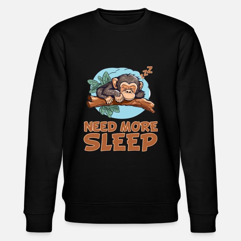 Sleeping chimpanzees - hugging the - Stanley/Stella CHANGER Unisex Organic Sweatshirt - black