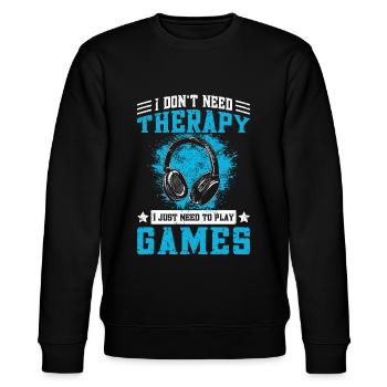 Gamer Saying - Jungen Videospiele & Gaming - Stanley/Stella Unisex Bio-Sweatshirt CHANGER  - Schwarz - Vorne - Nik (191cm) & Marisol (170cm)