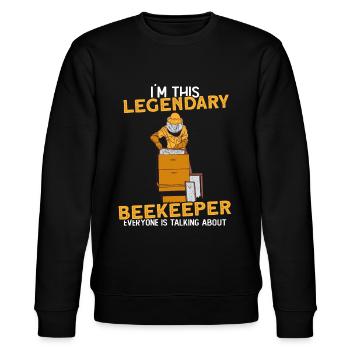 Funny beekeepers & bees - Stanley/Stella CHANGER Unisex Organic Sweatshirt - black - Front - Nik (191cm) & Marisol (170cm)