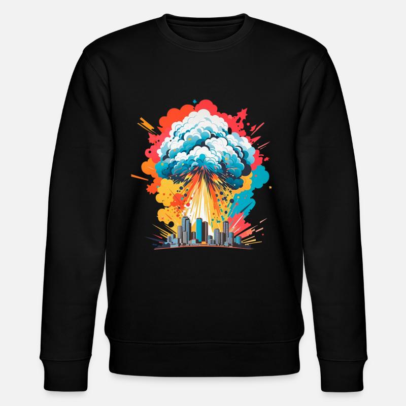 Nuclear explosion mushroom cloud - Stanley/Stella CHANGER Unisex Organic Sweatshirt - black