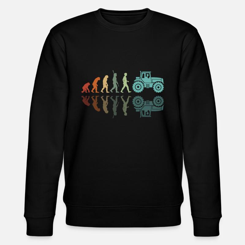 Evolution des Traktors - Stanley/Stella Unisex Bio-Sweatshirt CHANGER  - Schwarz
