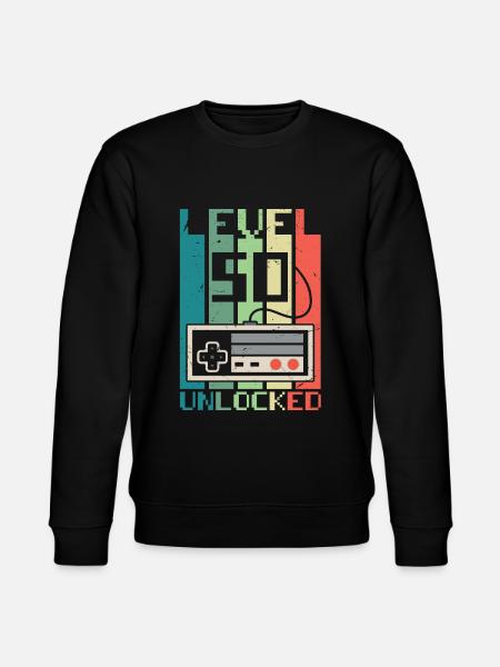 Level 50 Unlocked - Stanley/Stella CHANGER Unisex Organic Sweatshirt - black