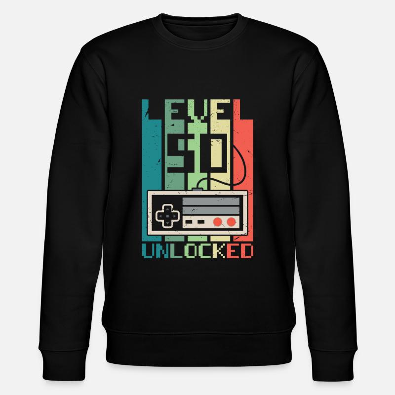 Level 50 Unlocked - Stanley/Stella CHANGER Unisex Organic Sweatshirt - black