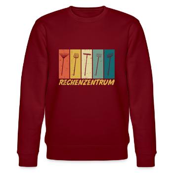 Rechenzentrum Gärtner Rechen Geschenk - Stanley/Stella Unisex Bio-Sweatshirt CHANGER  - Burgunderrot - Vorne - Nik (191cm) & Marisol (170cm)