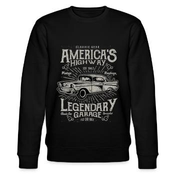 America's Highway - Stanley/Stella Unisex Bio-Sweatshirt CHANGER  - Schwarz - Vorne - Nik (191cm) & Marisol (170cm)