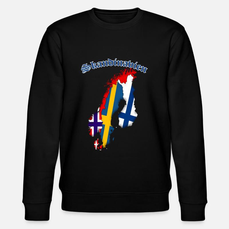 Drapeau de contour de la carte de la Scandinavie - Sweat bio CHANGER Stanley/Stella Unisexe - noir