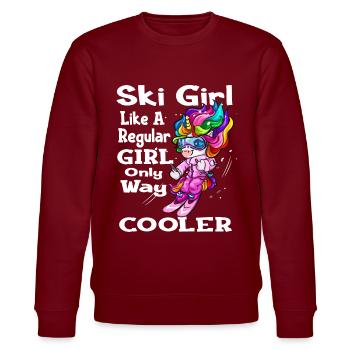 Skieur licorne ski sports d'hiver - Sweat bio CHANGER Stanley/Stella Unisexe - bordeaux - Devant - Nik (191cm) & Marisol (170cm)