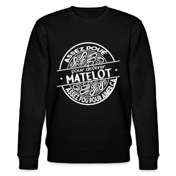 Homme doué fou matelot. Cadeau humour marin mer - Sweat bio CHANGER Stanley/Stella Unisexe - noir - Devant - Nik (191cm) & Marisol (170cm)