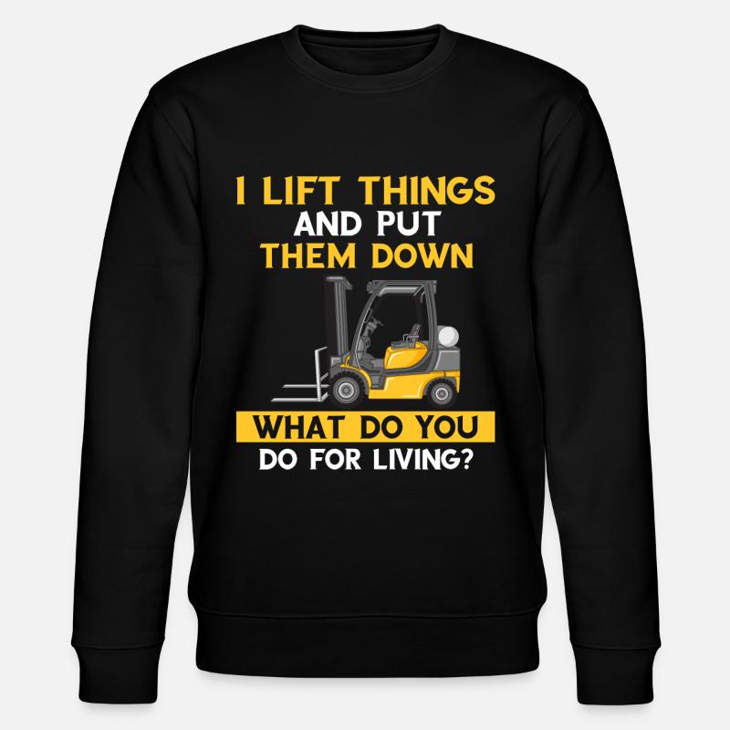 Forklift driver and warehouse forklift driver - Stanley/Stella CHANGER Unisex Organic Sweatshirt - black