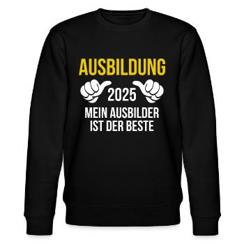 Azubi Geschenk Ausbildung 2025 Lehrling Spruch - Stanley/Stella Unisex Bio-Sweatshirt CHANGER  - Schwarz - Vorne - Nik (191cm) & Marisol (170cm)