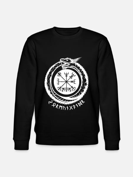 Jörmungandr with Viking compass - Stanley/Stella CHANGER Unisex Organic Sweatshirt - black