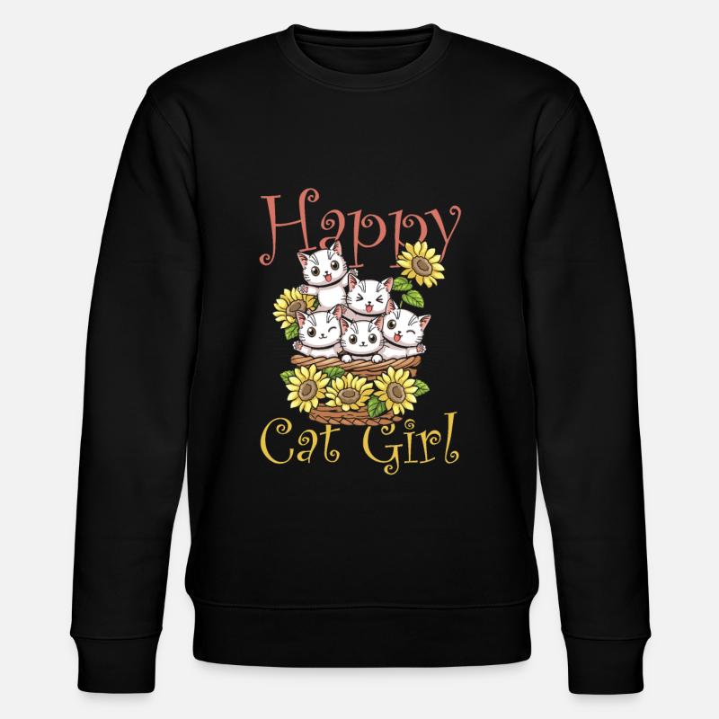 Chat chat heureux Chat Chaton - Sweat bio CHANGER Stanley/Stella Unisexe - noir