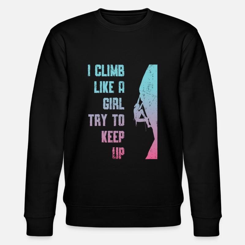 Ich klettere wie ein Mädchen. - Stanley/Stella Unisex Bio-Sweatshirt CHANGER  - Schwarz