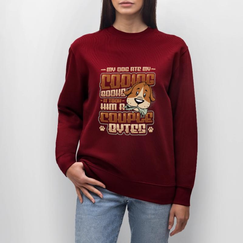 Dog Bytes Code Computer Joke Programming Stanley/Stella CHANGER Unisex Organic Sweatshirt