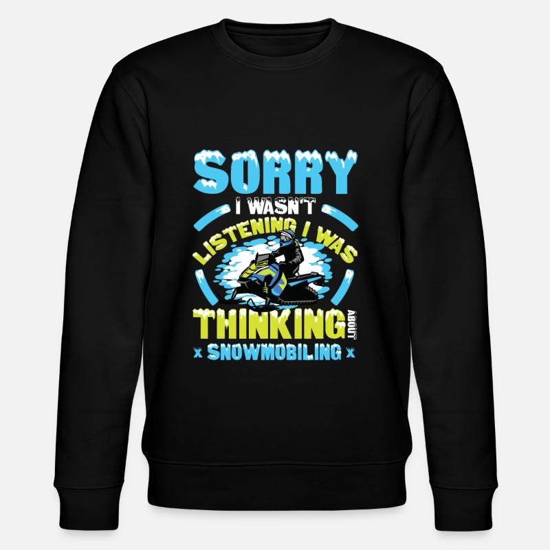 Thinking About Snowmobiling Snowmobiles - Stanley/Stella CHANGER Unisex Organic Sweatshirt - black