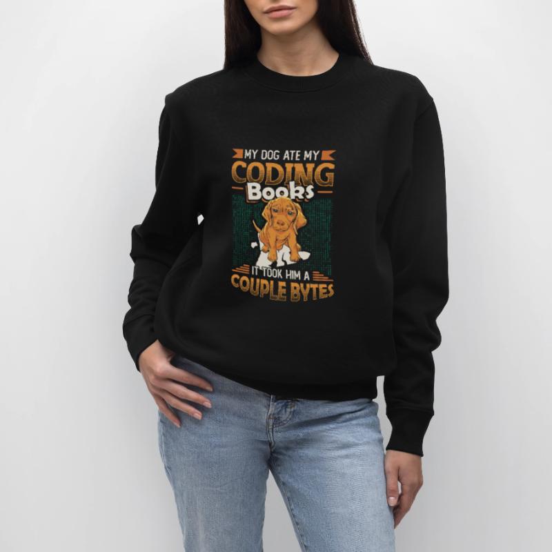 Dog Bytes Code Computer Joke Programming Stanley/Stella CHANGER Unisex Organic Sweatshirt
