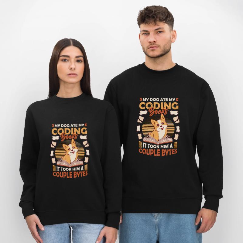 Hund Bytes Code Computer Witz Programmierung Stanley/Stella Unisex Bio-Sweatshirt CHANGER 