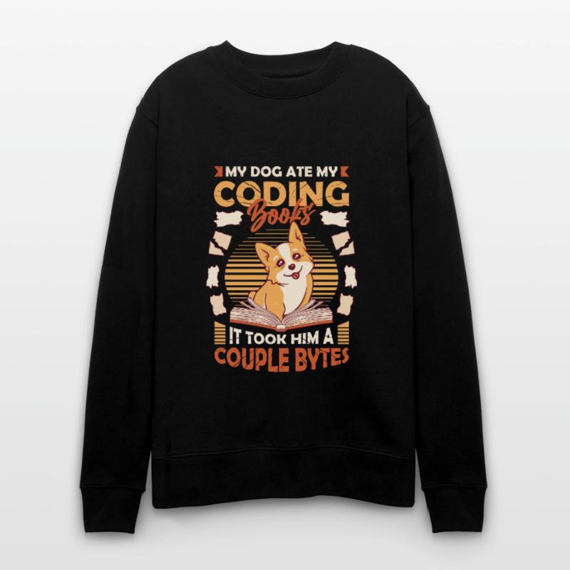 Dog Bytes Code Computer Joke Programming Stanley/Stella CHANGER Unisex Organic Sweatshirt