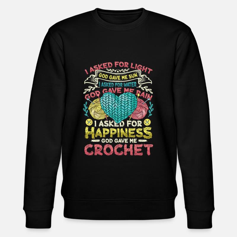 Crochet Fil chanceux - Sweat bio CHANGER Stanley/Stella Unisexe - noir