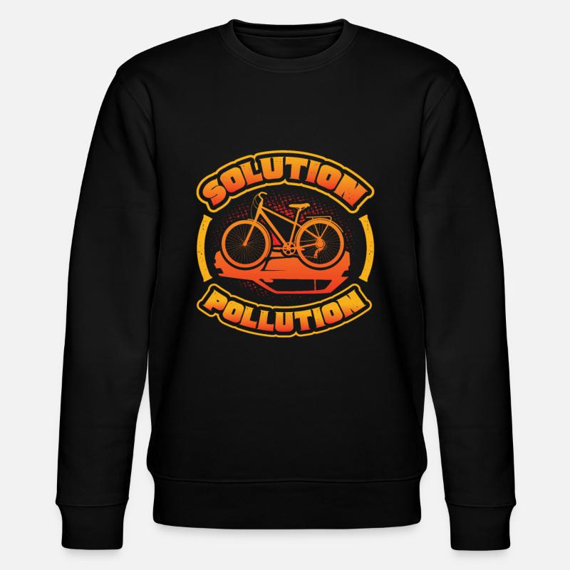 Polution Solution, Umweltschutz, Radfahren - Stanley/Stella Unisex Bio-Sweatshirt CHANGER  - Schwarz