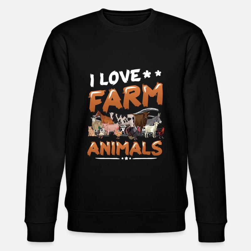 Ich Liebe Bauernhoftiere, Kinderbauernhof - Stanley/Stella Unisex Bio-Sweatshirt CHANGER  - Schwarz