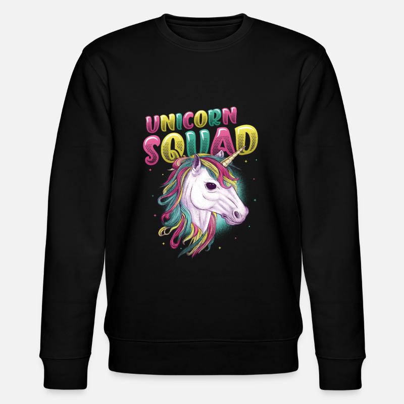 Einhorn, Kader, Mädchen - Stanley/Stella Unisex Bio-Sweatshirt CHANGER  - Schwarz