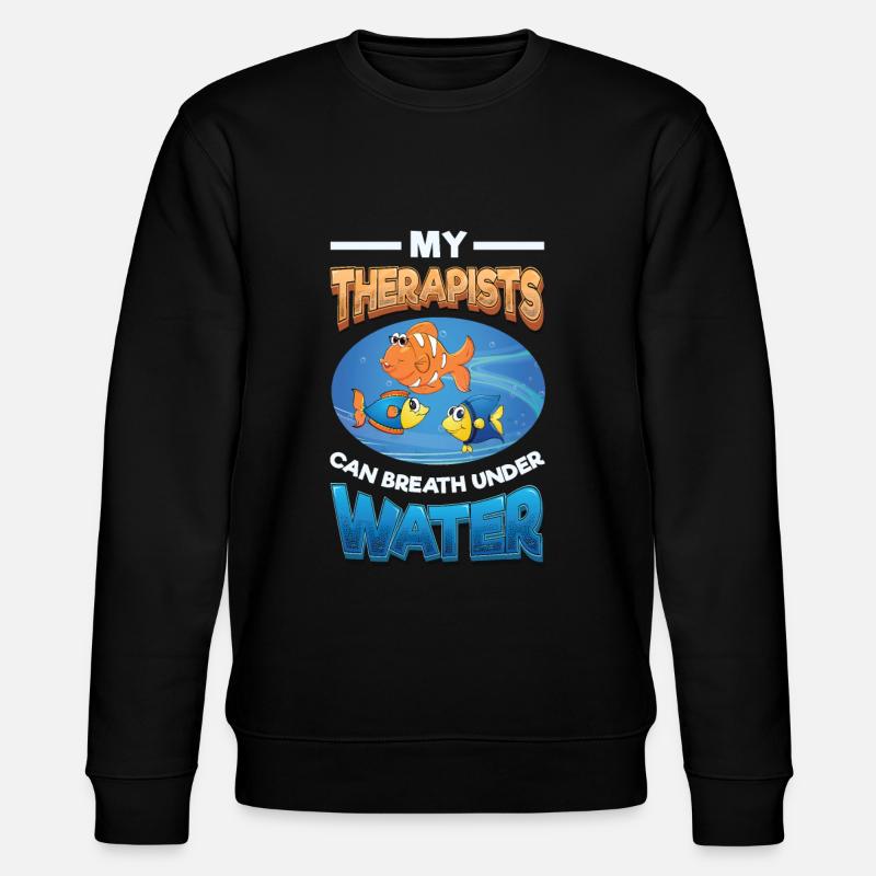 Fun fish keeping, fish keepers - Stanley/Stella CHANGER Unisex Organic Sweatshirt - black