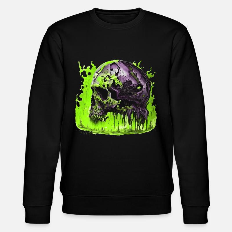 Creepy Helloween Skull Skull - Stanley/Stella CHANGER Unisex Organic Sweatshirt - black