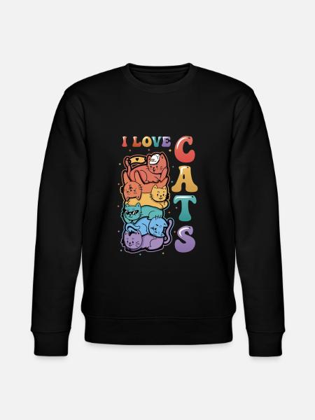 I love cats - Stanley/Stella CHANGER Unisex Organic Sweatshirt - black