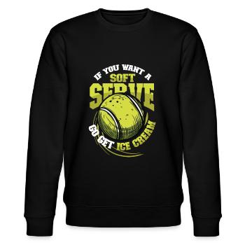 Wenn Sie Ein Softeis Wollen, Holen Sie Sich Eins - Stanley/Stella Unisex Bio-Sweatshirt CHANGER  - Schwarz - Vorne - Nik (191cm) & Marisol (170cm)