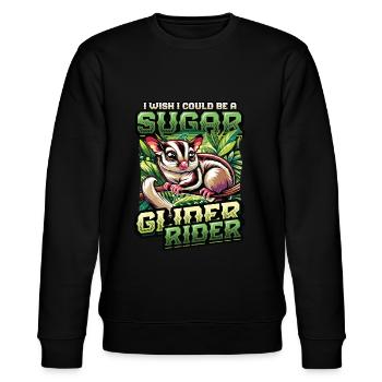 Australian Sugar Glider Short-headed Gliders - Stanley/Stella CHANGER Unisex Organic Sweatshirt - black - Front - Nik (191cm) & Marisol (170cm)