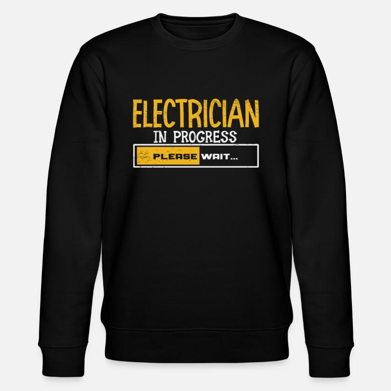 Electrician Apprentice Loading Journeyman - Stanley/Stella CHANGER Unisex Organic Sweatshirt - black