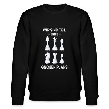 Schach Verschwörung Verschwörungstheoretiker - Stanley/Stella Unisex Bio-Sweatshirt CHANGER  - Schwarz - Vorne - Nik (191cm) & Marisol (170cm)