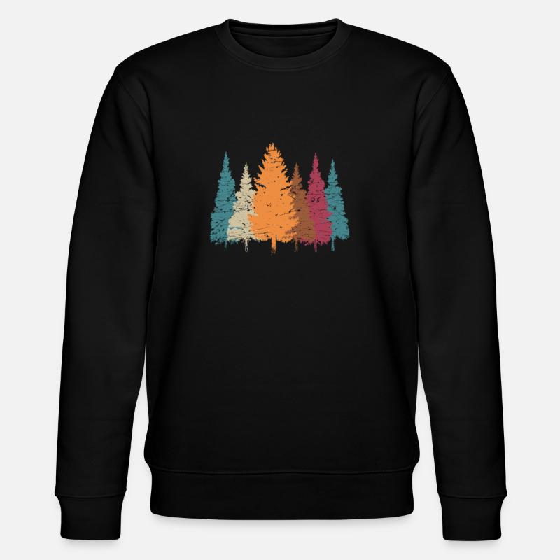 Retro Wald Natur Geschenkidee - Stanley/Stella Unisex Bio-Sweatshirt CHANGER  - Schwarz