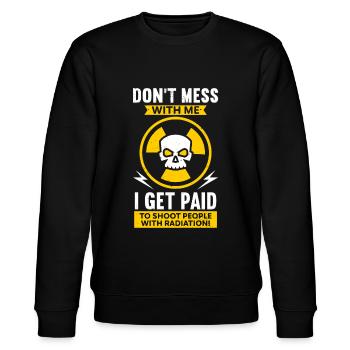Radiologe Radiologie MRT CT Röntgengerät Röntgen - Stanley/Stella Unisex Bio-Sweatshirt CHANGER  - Schwarz - Vorne - Nik (191cm) & Marisol (170cm)