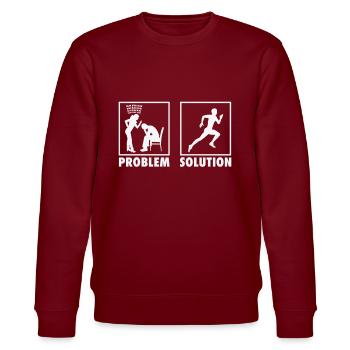 Athletics Athletes Statement Problem Solution. - Stanley/Stella Unisex Bio-Sweatshirt CHANGER  - Burgunderrot - Vorne - Nik (191cm) & Marisol (170cm)