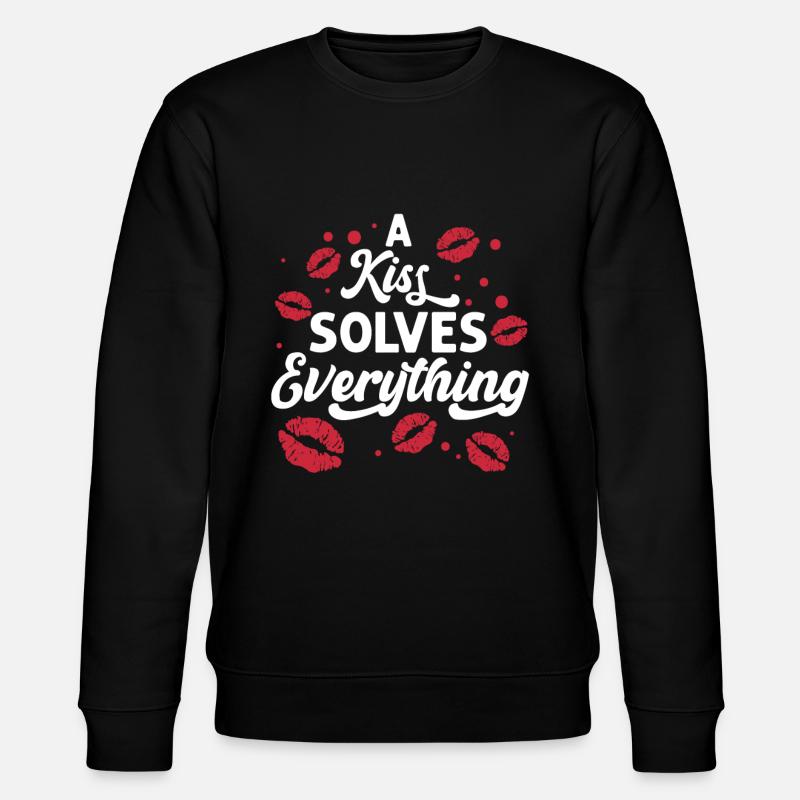 Problem Kissing Solution Relationship Partners - Stanley/Stella CHANGER Unisex Organic Sweatshirt - black