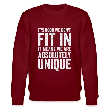 Positivität Außenseiter Dichter Poesie - Stanley/Stella Unisex Bio-Sweatshirt CHANGER  - Burgunderrot - Vorne - Nik (191cm) & Marisol (170cm)