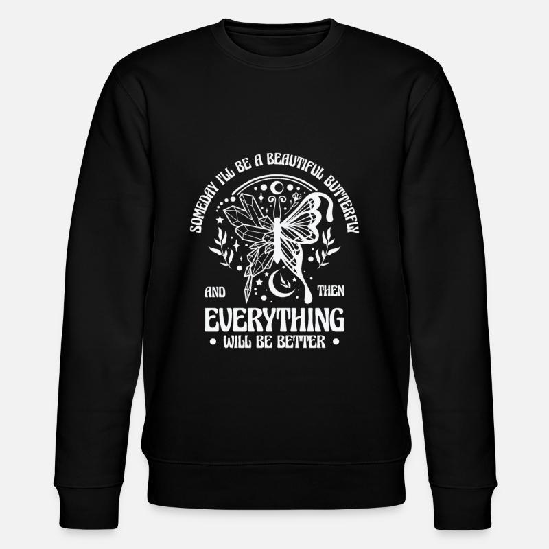 Himmlischer Schmetterling Mystische - Stanley/Stella Unisex Bio-Sweatshirt CHANGER - Schwarz