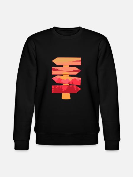 Hiking Destination Sign Board Scenery - Stanley/Stella CHANGER Unisex Organic Sweatshirt - black