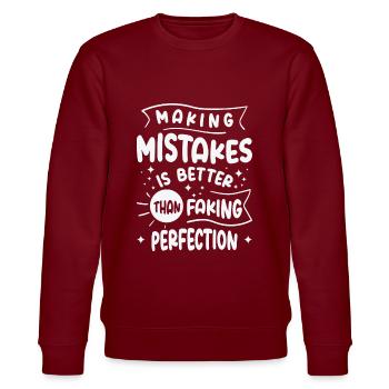 Erreur Sagesse Citations Imperfection Vie - Sweat bio CHANGER Stanley/Stella Unisexe - bordeaux - Devant - Nik (191cm) & Marisol (170cm)
