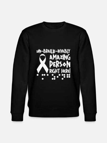 Braille Blind Blindness Awareness Visually - Stanley/Stella CHANGER Unisex Organic Sweatshirt - black