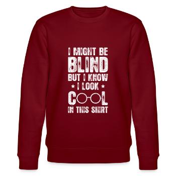 Braille-Schrift Blinde Blindheit Bewusstsein - Stanley/Stella Unisex Bio-Sweatshirt CHANGER  - Burgunderrot - Vorne - Nik (191cm) & Marisol (170cm)