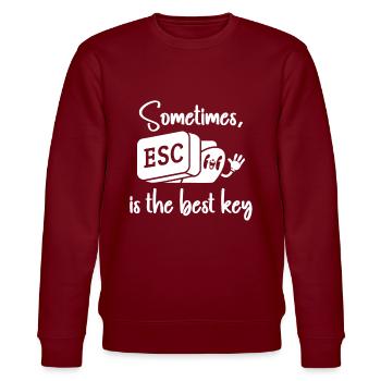 Software Engineer Computer Key Programming - Stanley/Stella CHANGER Unisex Organic Sweatshirt - burgundy - Front - Nik (191cm) & Marisol (170cm)
