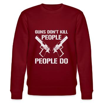 Waffen Pistolenliebhaber Waffenbesitzer Schießen - Stanley/Stella Unisex Bio-Sweatshirt CHANGER  - Burgunderrot - Vorne - Nik (191cm) & Marisol (170cm)
